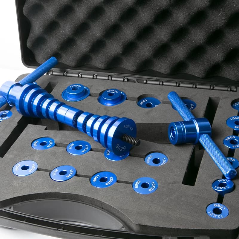 Estrattore per cuscinetti per accessori per biciclette Strumento di installazione Ruote/Cuscinetti per mozzo Set di presse Strumento per pressa per telaio a coda morbida con asse BB con scatola