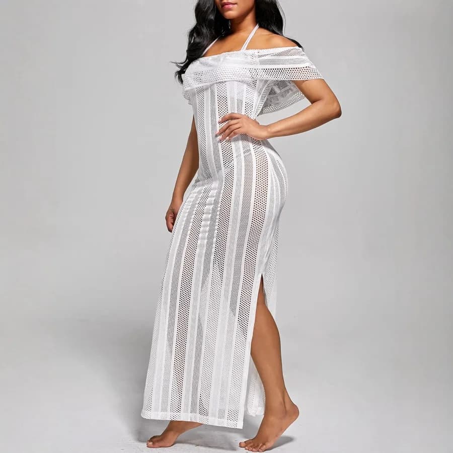 【Nuovo stile】Europa e America - nuovo vestito in maglia traforata, maglione da spiaggia, gonna esterna per costume da bagno, D1028