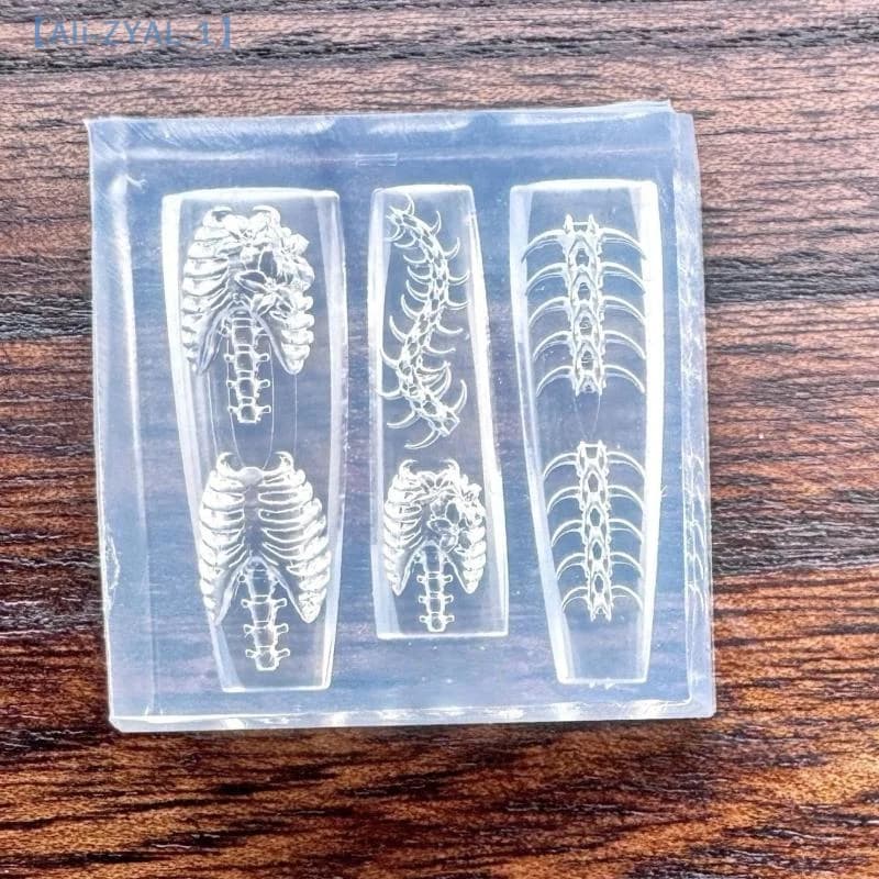 【ZYAL-1】1/2 pezzi 3D costole osso della colonna vertebrale stampo acrilico bambola fai da te design trasparente modello manicure in silicone accessori per unghie