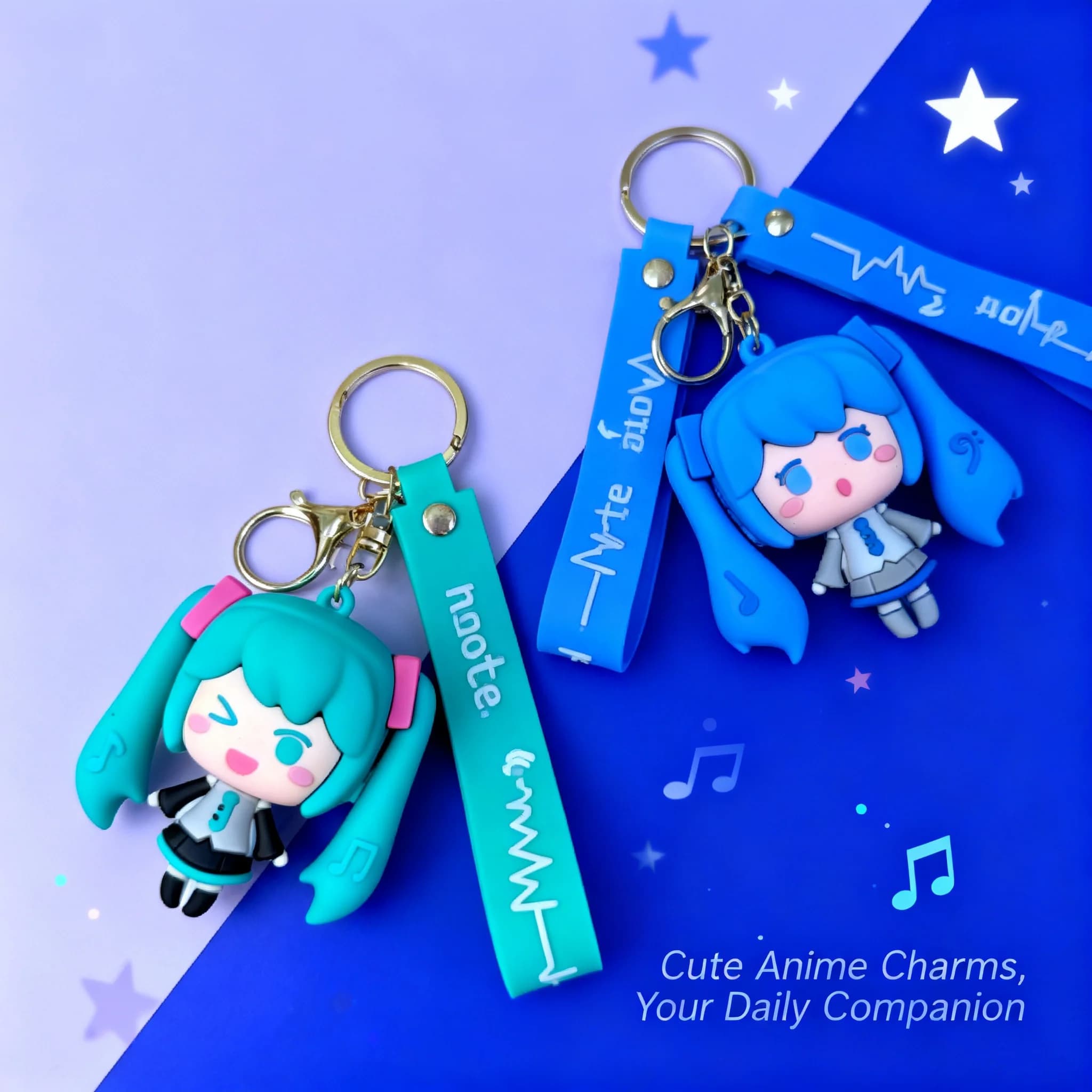 Portachiavi Anime Hatsune Miku, Ciondolo a Forma di Personaggio Cartone Animato, Charm per Borsa, Accessori per Ragazze, Regalo per i Fan, Souvenir all'Ingrosso