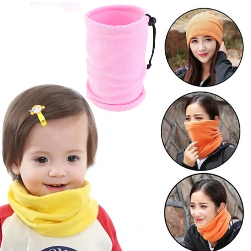 Children's Trekking Scarf Tube Polar Fleece Cycle Covers External Neck Shoulder Strap Skiing Ring Mask for Face Copricapo Collo