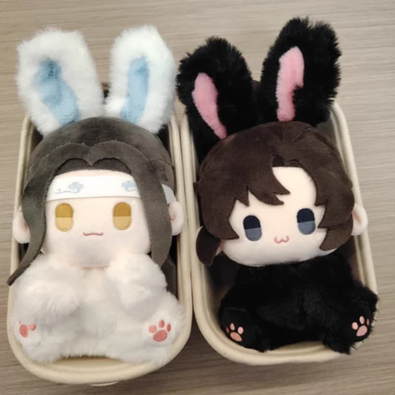 Genuine Mo Dao Zu Shi Hugging Bunny Animal Body Lan Wangji Wei Wuxian Rabbit 15cm Plush Toy Soft Stuffed Doll Birthday Gift Toy