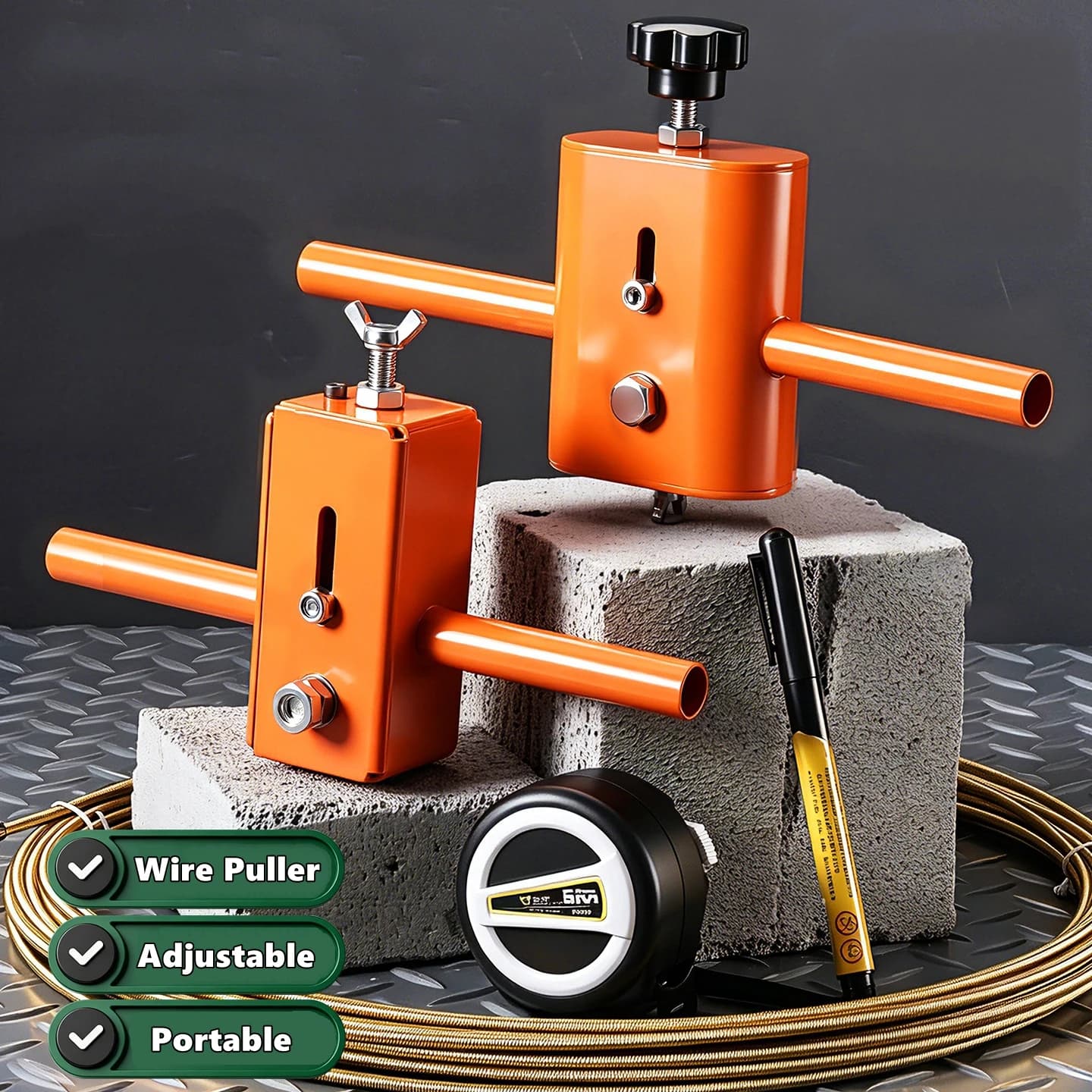 Wire Puller Heavy-duty Handheld Wiring Tools 8mm Wire Tugger For Electrician For Pipe Narrow Spaces Wall Underground Data Center