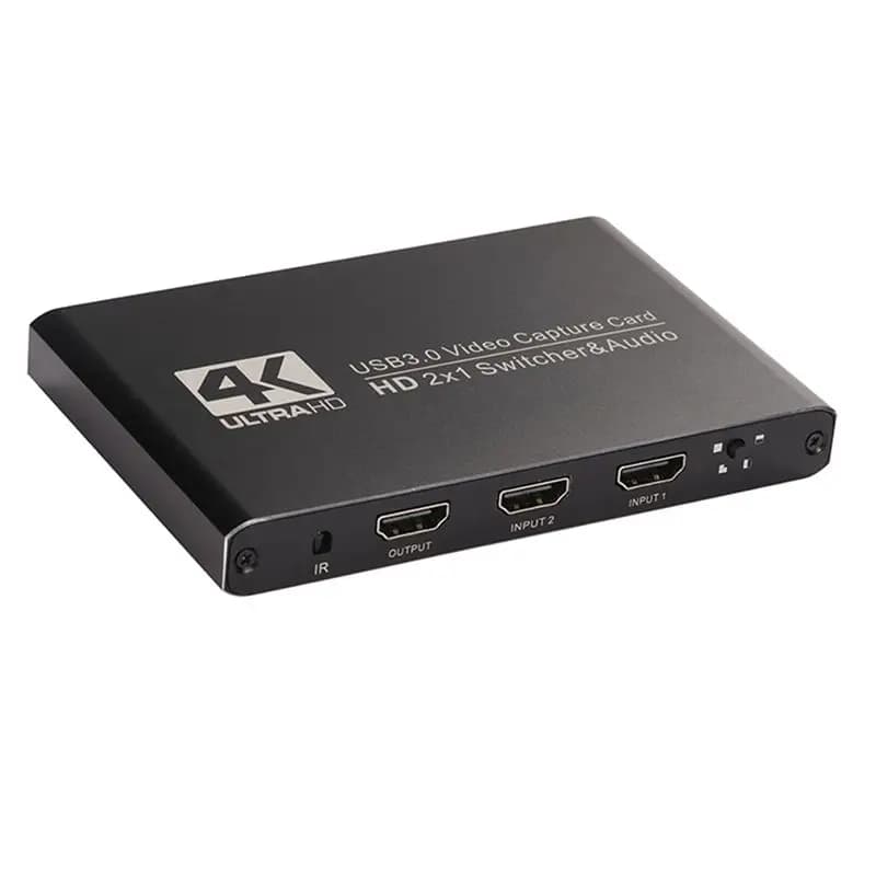 Scheda di acquisizione video ABKN-2X1 Dual Screen Game Grabber - Compatibile con switcher audio a 2 canali USB3.0 per streaming OBS