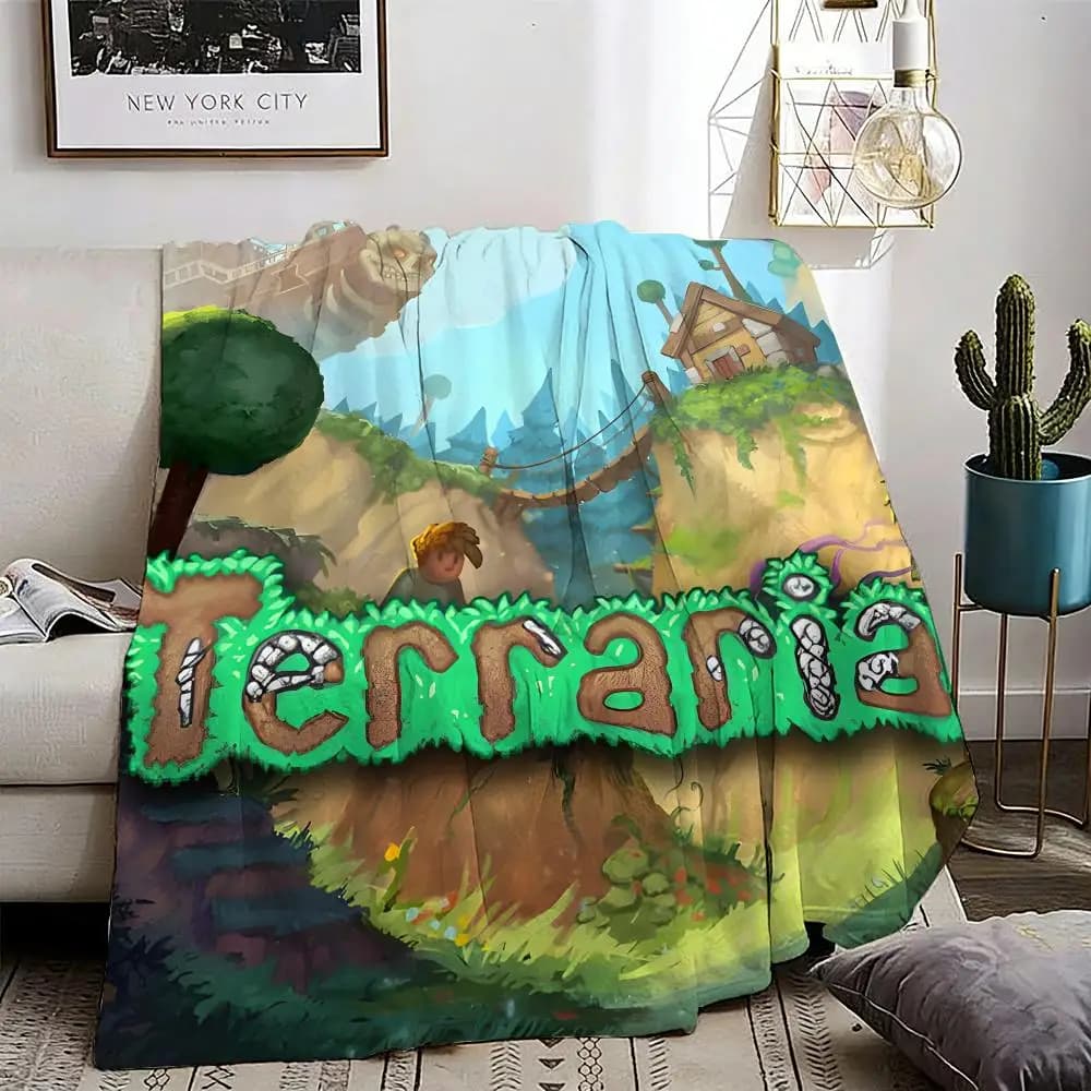 Terraria Throw Lightweight 240g Flannel Blanket Soft Skin-friendly for Summer Cooling