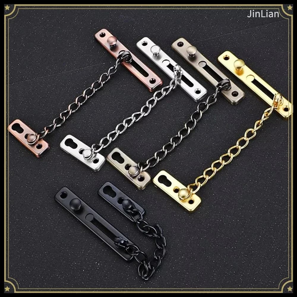 1PC Door Chain Lock Stainless Steel Security Chain Guard Anti Theft Lock Door Chain Latch Buckle Sliding Fastener Hardware