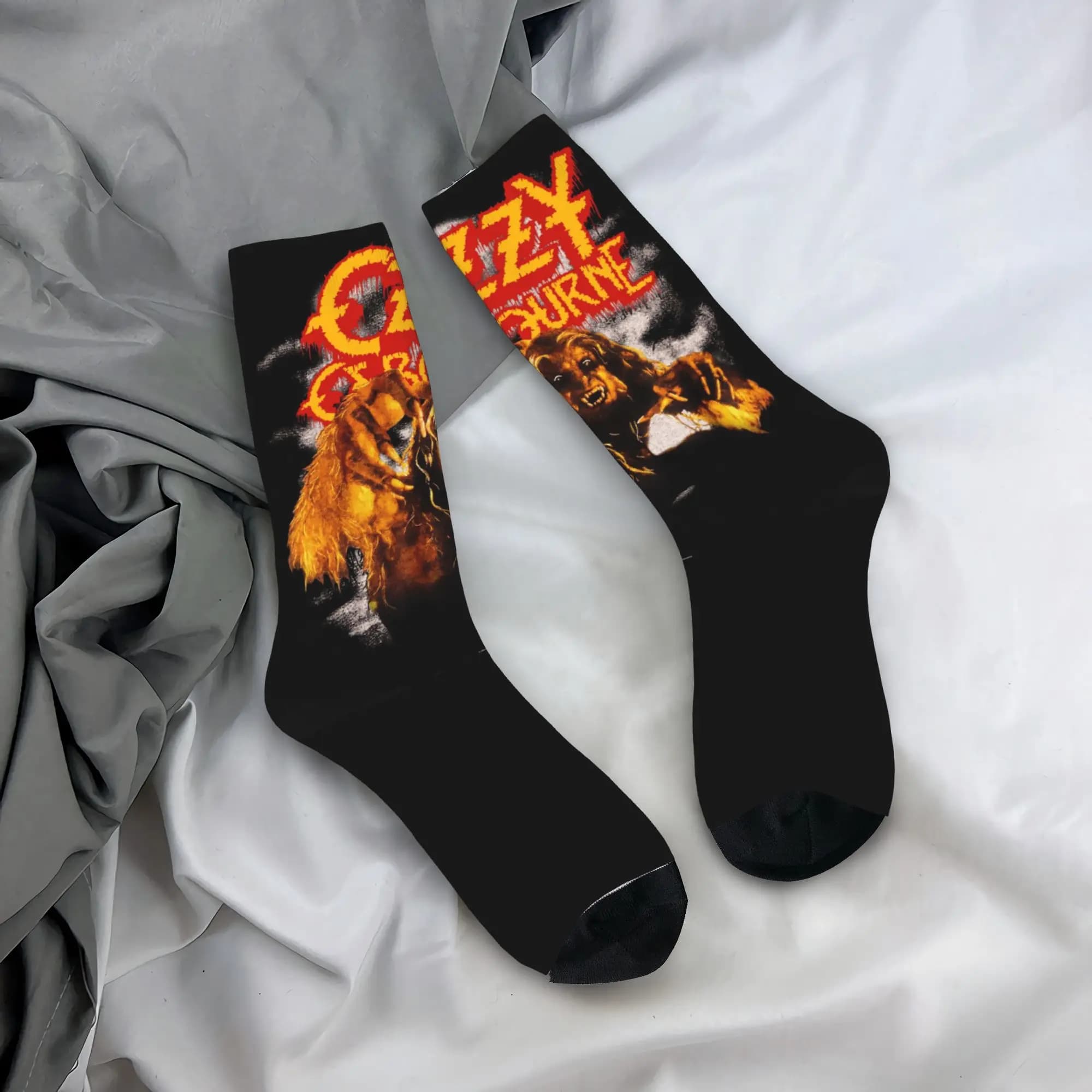 Calzini da uomo personalizzati Prince Of Darkness Ozzy Osbourne, calzini unisex divertenti con stampa 3D, calzini eleganti da rock per band heavy metal