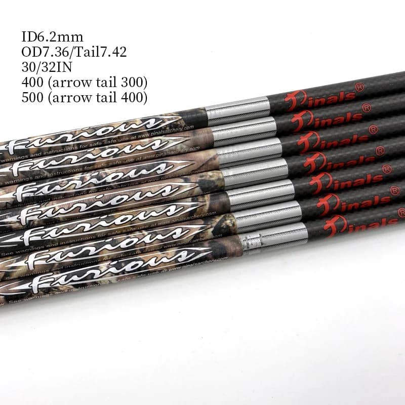 Dual Spine Arrow Shafts ID6.2mm Length 32Inch 500 Spine For Competitive Target Shooting High Accuracy DIY Archery Parts 12Pcs