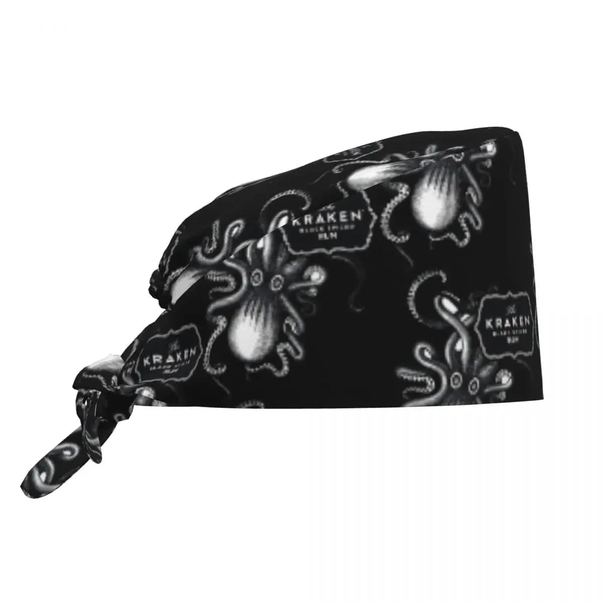 Kraken Rum Scrub Hat Berretto chirurgico da lavoro per medico Berretto da allattamento regolabile unisex per dentista