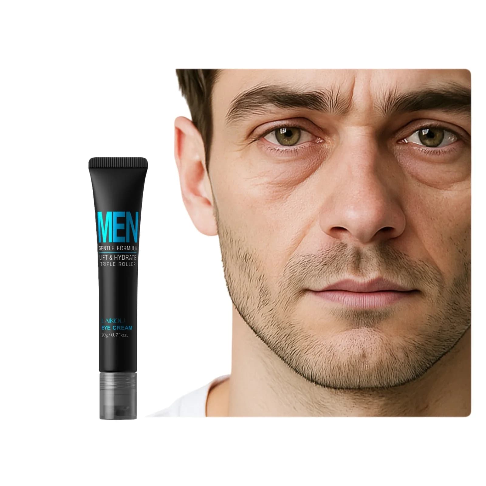 Crema per gli occhi professionale da uomo 20g Crema idratante idratante Riduce le occhiaie Gonfiore Assorbimento rapido Sfera roller 3D Cura della pelle