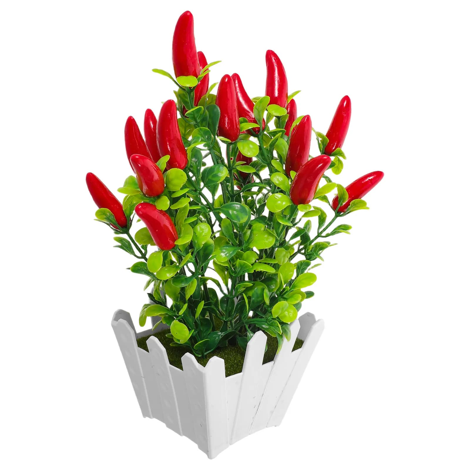 Set di 3 Bonsai di Peperone Artificiale, Piante in Vaso di Peperone Rosso Realistiche, Decorazione Interna per Sala da Pranzo