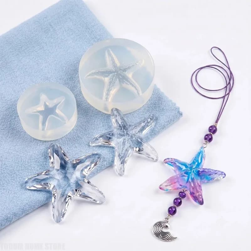 Big Starfish Silicone Resin Mold DIY Epoxy Casting Mould for Keychain Wind Chime Ornament Handmade Accessories Decoration