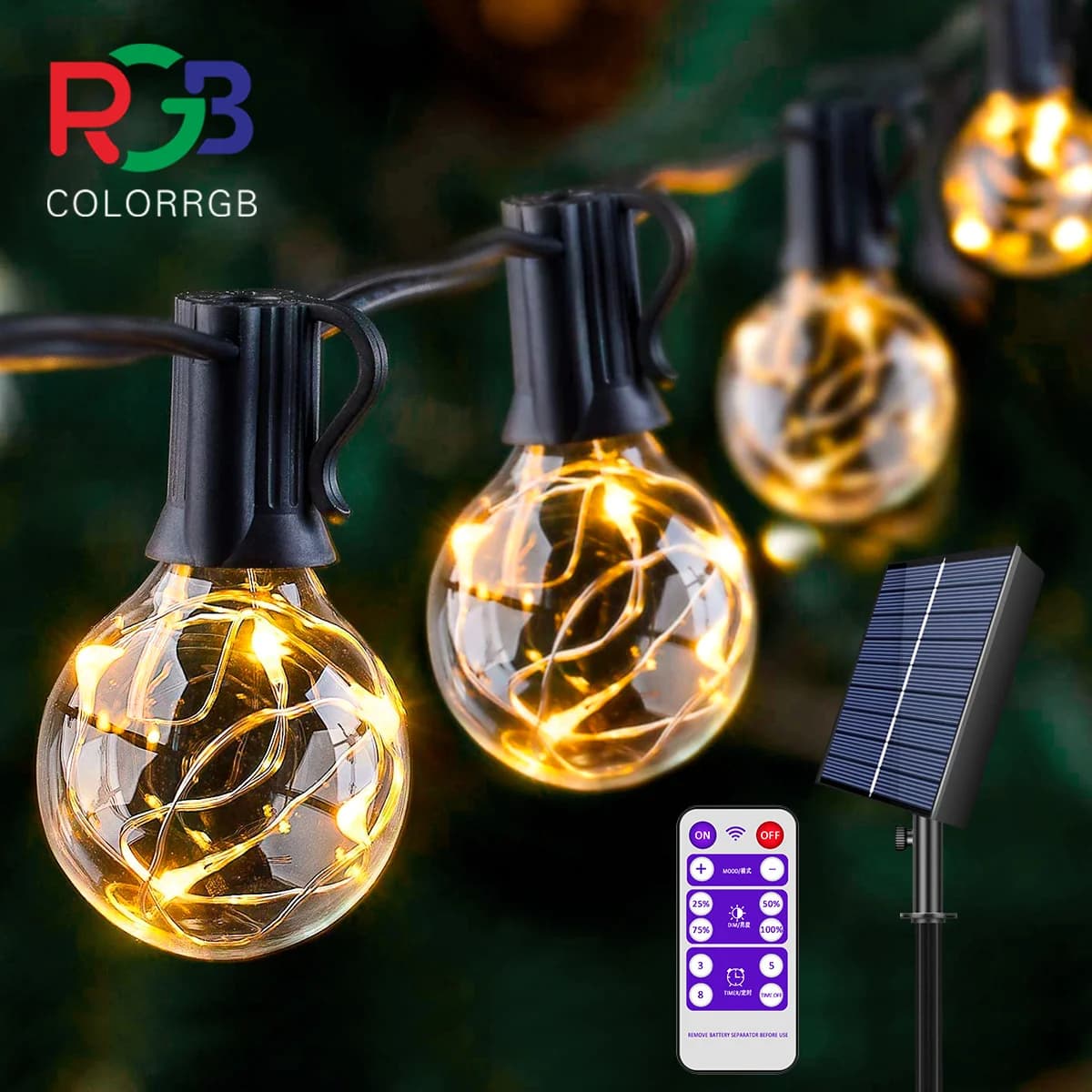 Luce solare della stringa del Patio G40,8 modalità di luce, luci a sospensione esterne resistenti alle intemperie per la decorazione del partito della Pergola del balcone del bistrot del cortile