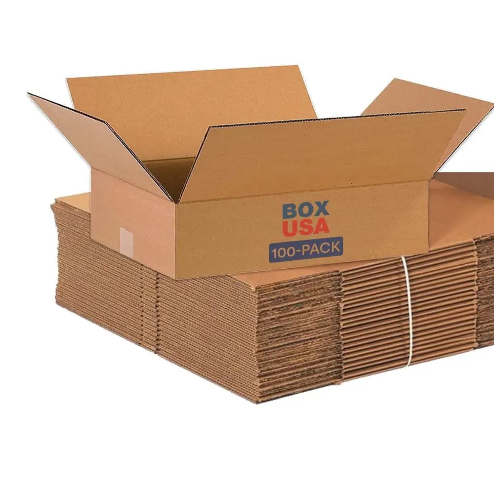 Scatole di cartone ondulato 16 x 12 x 4, dimensioni 16"L x 12"W x 4"H, confezione da 100 | Scatola per spedizioni, imballaggi, traslochi, stoccaggio o per la casa