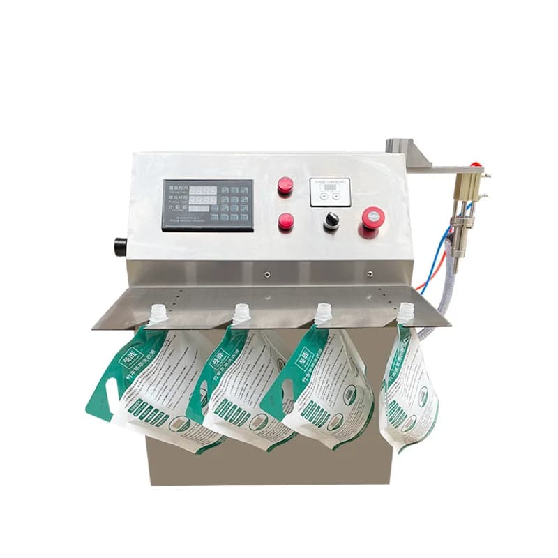 High Flow Single Head Pneumatic Filling Machine and Self-adhesive for liquid bags, laundry detergent, shower gel, bottle