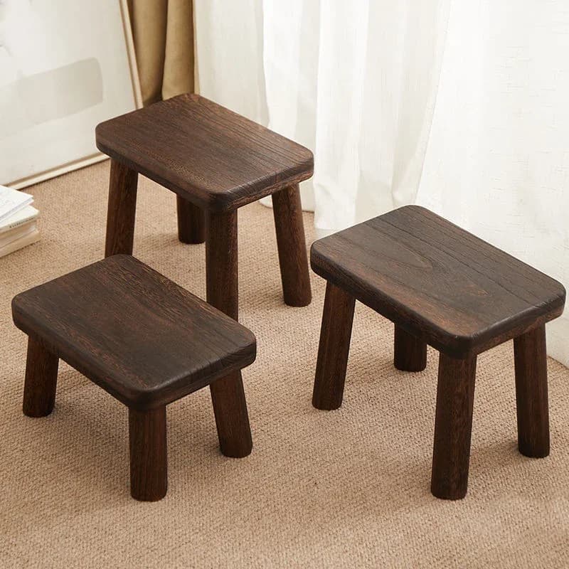 Panca piccola per uso domestico in legno massello cinese Sgabello corto Scarpe da soggiorno Poggiapiedi Sgabello per bambini da patio Sedia quadrata