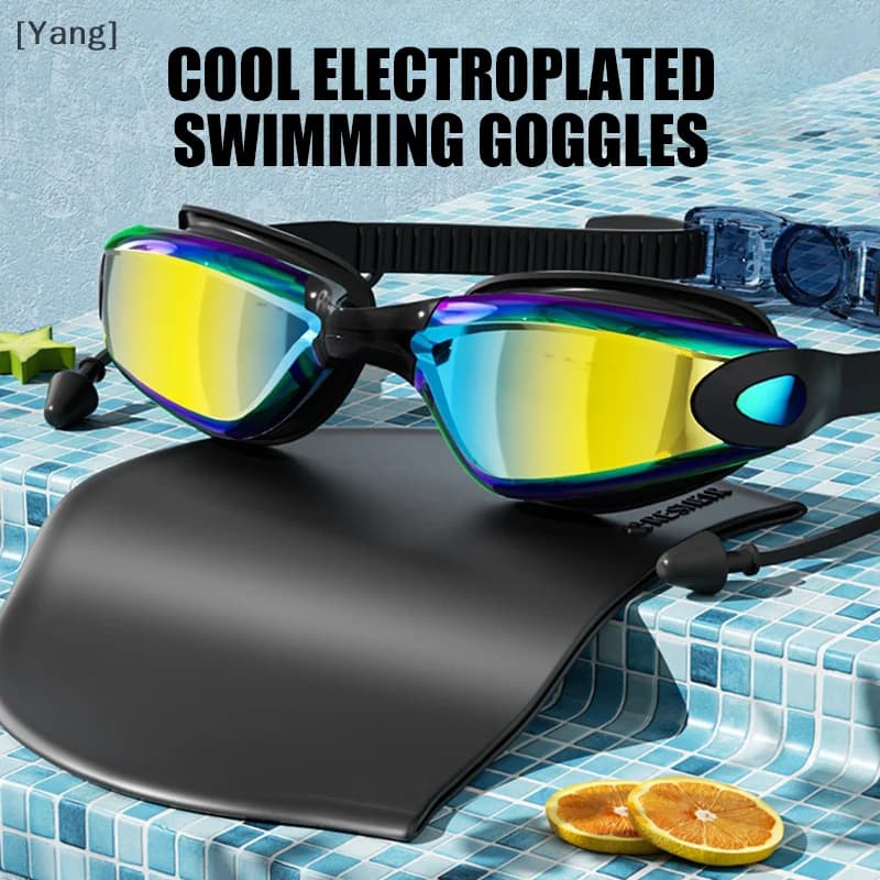 Swimwear Ear Caps Professional Waterproof Glasses HD Anti-Fog UV Adjustable Silicone Glasses Men's Transparent Glasses