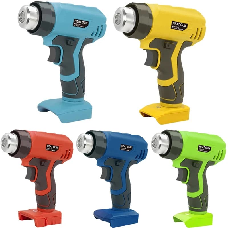 Per Makita/Dewalt/Milwaukee/Bosch/Black Decker 18V 20V Batteria agli ioni di litio Pistola di calore a batteria Pistola di calore elettrica portatile con 4 ugelli