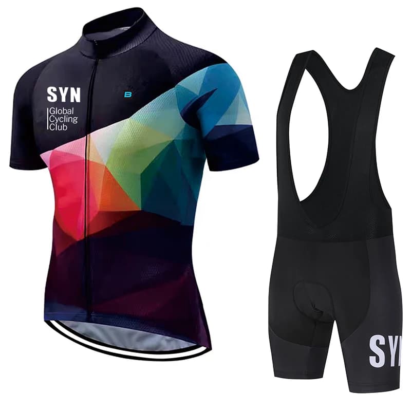 Complete with Cycling Man 2026 SYN: T-shirts and shorts with Bretelles, Sportwear Summer for Cycling on Road, Breathable and Drying Fast