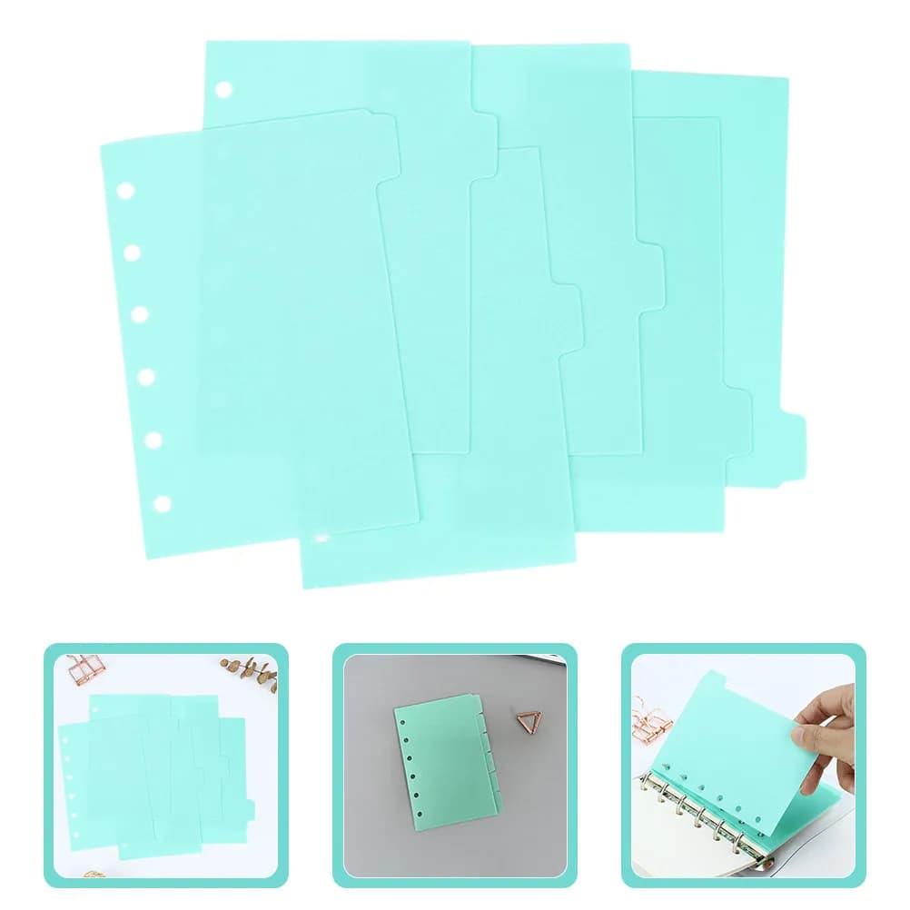 6 Fogli A7 per Quaderno Planner, Divisori in PP a Fogli Mobili, Pagine Organizzative in Plastica per Appunti, Documenti, Budget, Inserti per Diario