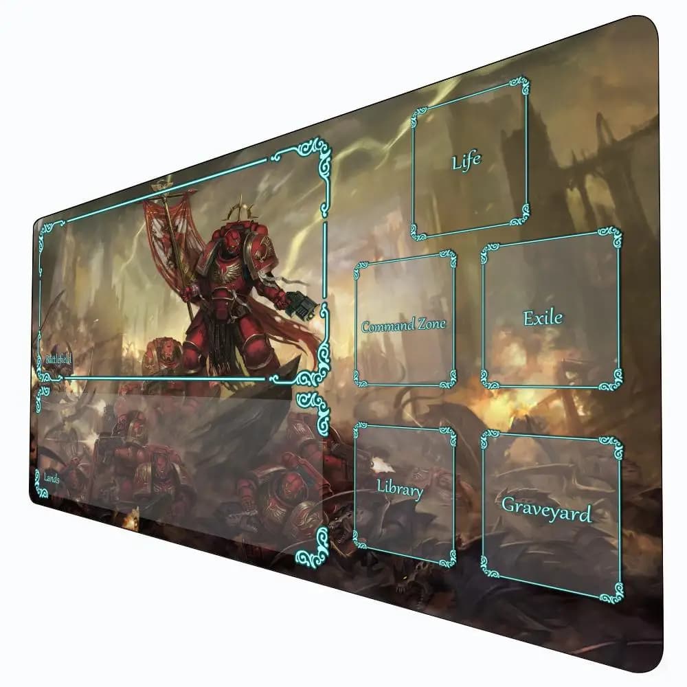 Tappetino da gioco Magic Card con zona Red War Armor Legion mtg tappetino da scrivania Tappetino da gioco Commander adatto per la raccolta di giochi