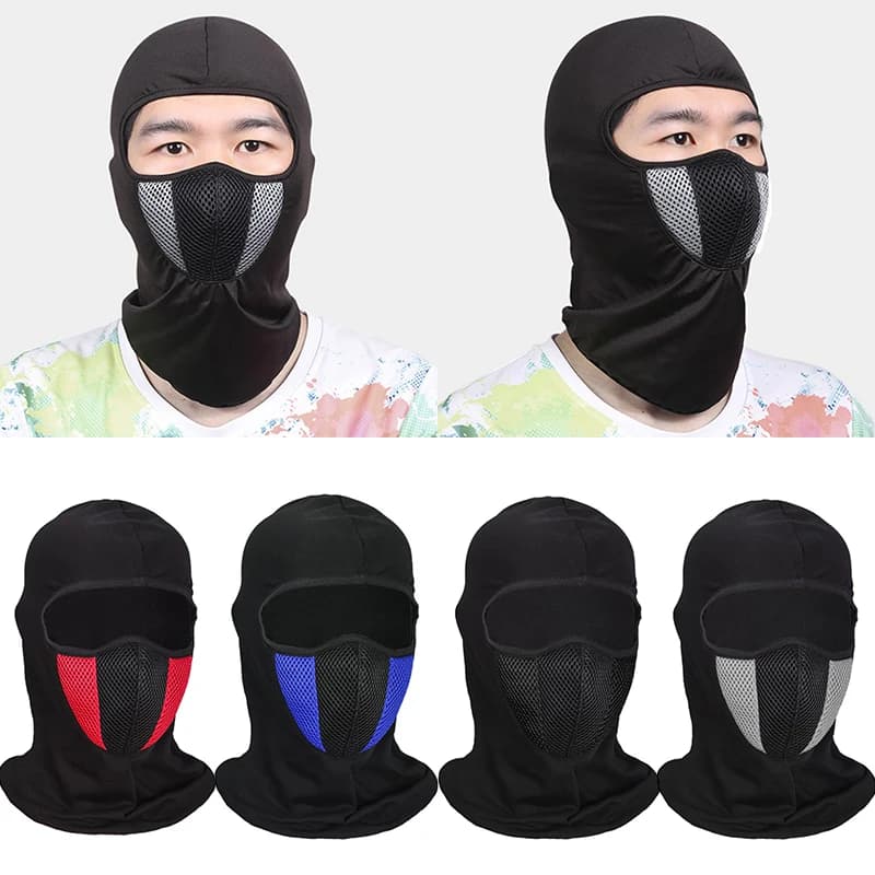 Passamontagna traspirante Maschere integrali per moto Skullies Cap Cappello Motocross Casco da moto Moto Equitazione Collo Cappuccio per il viso Maschera da moto