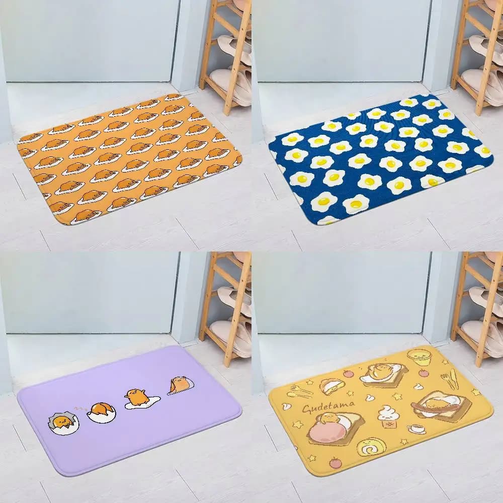 Simpatici tappetini Gudetama per la casa, tappeto per lavanderia, per l'arredamento del soggiorno, area lounge, tappetino antiscivolo, tappetino per l'ingresso