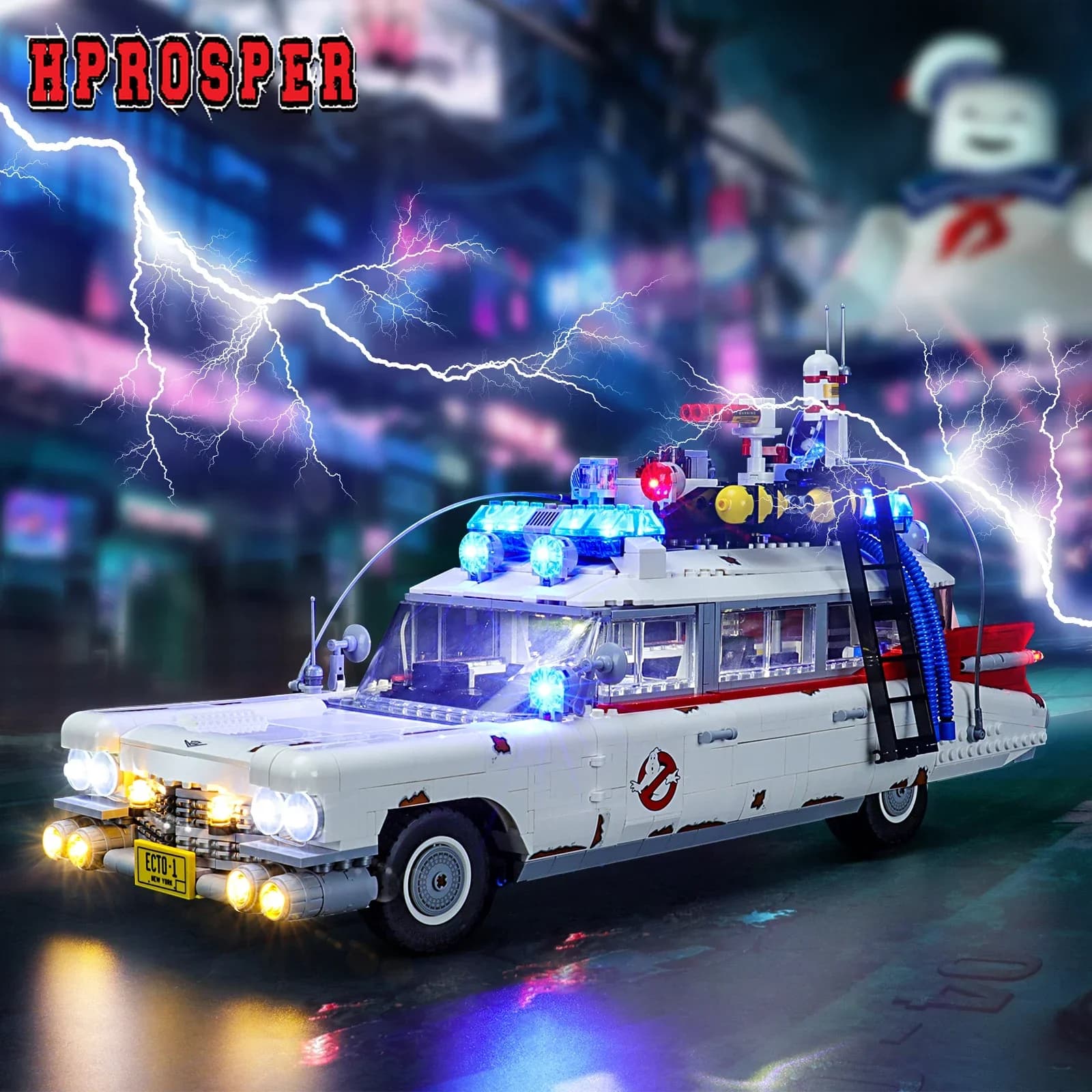 Hprosper 5V HA CONDOTTO LA Luce Per LEGO 10274 Creator Expert Configurazione Ghostbusters Lampada Decorativa (Non Include Blocchi di Costruzione)
