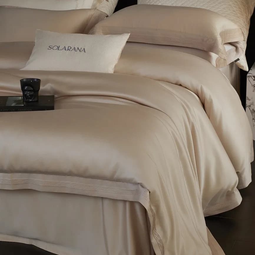 Luxury Soft Silky Skin Friendl Sleeping Naked Tencel Cotton Bedding Set Double Queen/King Duvet Cover Set Bed Sheet Pillowcases