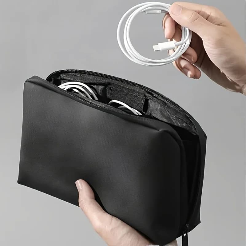 Borsa Organizer Portatile Multi-Scomparto per Fotocamere Sportive, Chiavette USB, Cavi, Caricabatterie e Accessori per Fotocamere