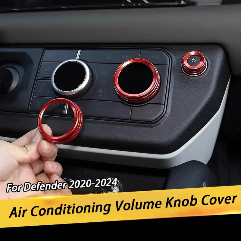 Interni auto Aria Condizionata Centrale Manopola Anello di Regolazione Del Volume Copertura Decorativa per Land Rover Defender 90 110 2020-2025