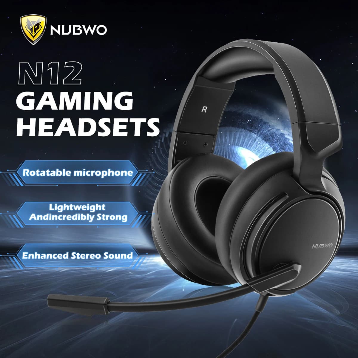 NEW N12 gaming headphones for Xbox One PS4, PS3, 3.5 mm stereo game headphones Soft memory Videogame with flexible microphone