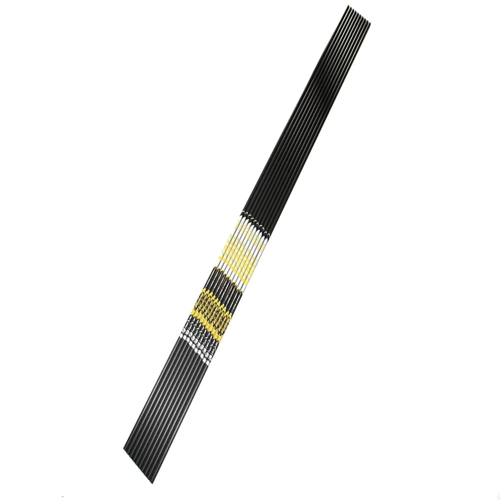 12 Pezzi Aste per Frecce in Carbonio Puro V3 Spine 350 400 500 600 700 800 900 ID 4.2mm 30" per Tiro con Arco Ricurvo e Caccia