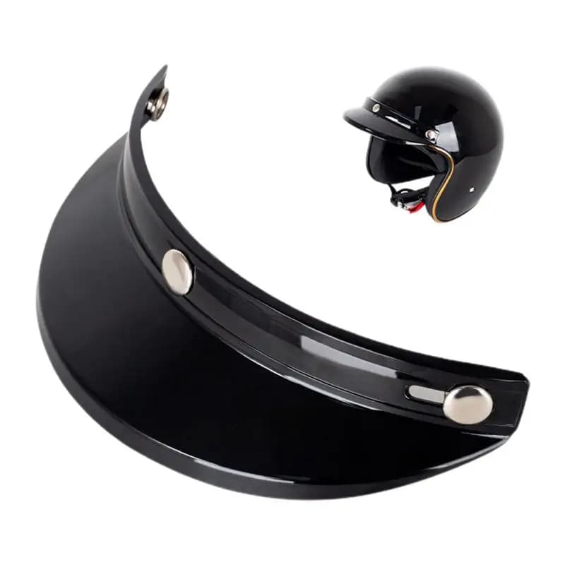 Visiera per casco vintage Parasole universale per caschi da 3/4 con parti di tesa per casco di ricambio per moto a 3 pulsanti
