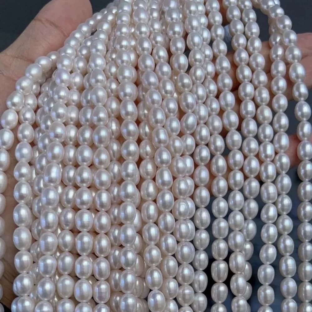 AAA 100% perfetto selezionato perla d'acqua dolce naturale a forma di riso perline distanziatrici allentate creazione di gioielli accessori per braccialetti collana fai da te