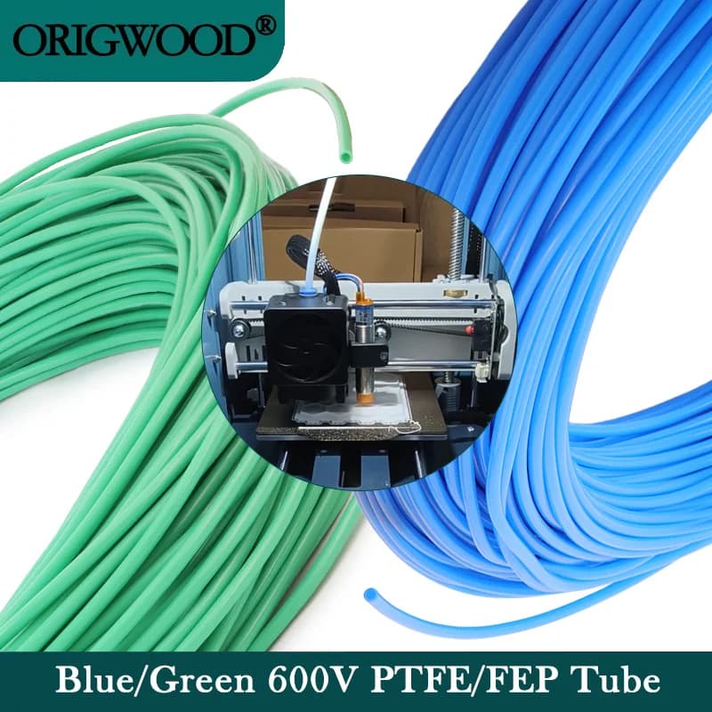 Blue/Green 600V PTFE Tube Dia 2 2.5 4 6 8 mm FEP Insulated Hose Rigid Pipe Temperature Corrosion Resistance 3D Printer Accessory