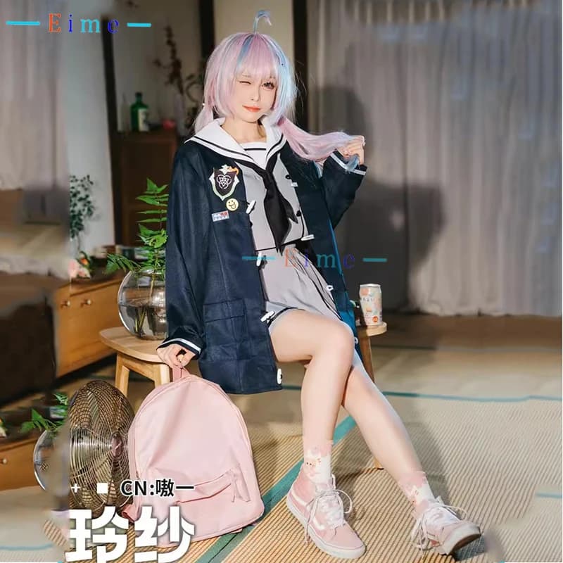 UZAWA REISA Costume Cosplay Gioco Blu Archivio Abito Cosplay Abito da marinaio Uniformi per feste di Halloween Abbigliamento anime Realizzato su misura