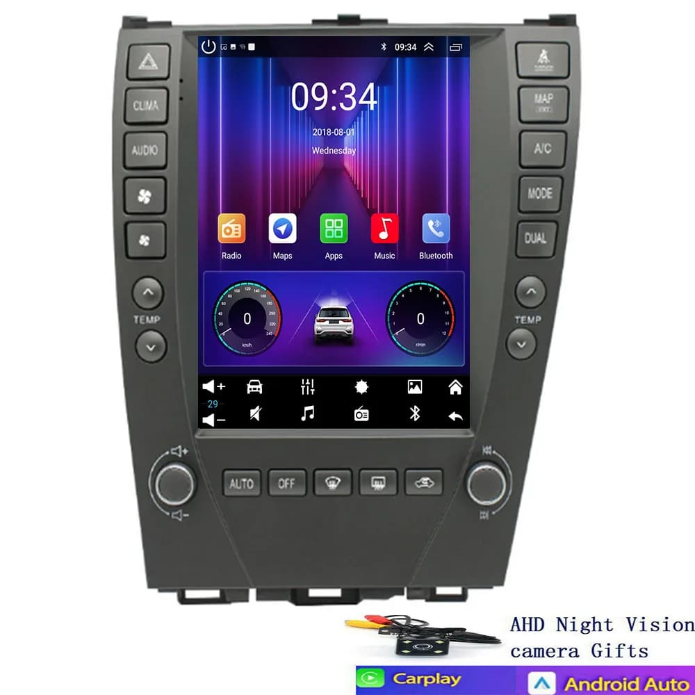 Autoradio Android 14 da 9,7 pollici per Lexus ES ES240 ES350 2007-2012 Tesla Style Screen Lettore video multimediale Navigazione GPS Stereo
