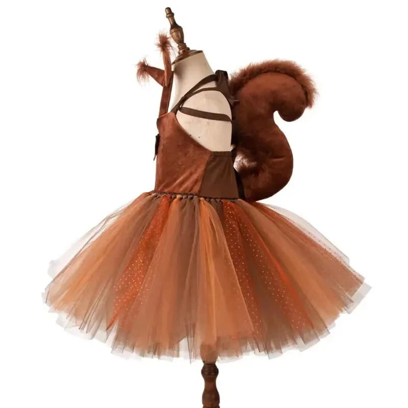 2026 Squirrel girl kids cartoon animal roleplay fantasy child skirt Halloween carnival cloth fo XSI8V