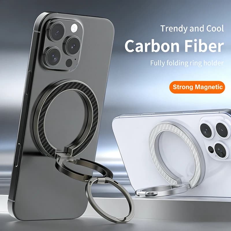 Supporto Magnetico Bifacciale per Telefono Cellulare Magsafe 360° ° Supporto Magnetico Pieghevole a Anello Rotante per iPhone 16 17 Pro