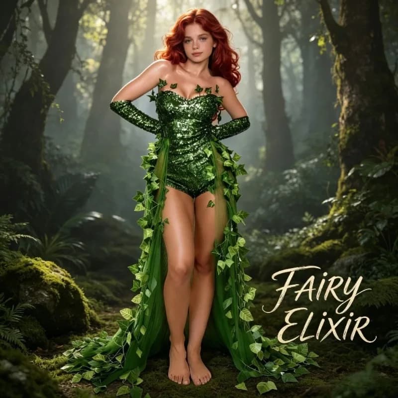Teenage Girls Over 14 Years Old Halloween Costume Leaves Decorate Forest Costumes for Role-playing Dress Up Activities
