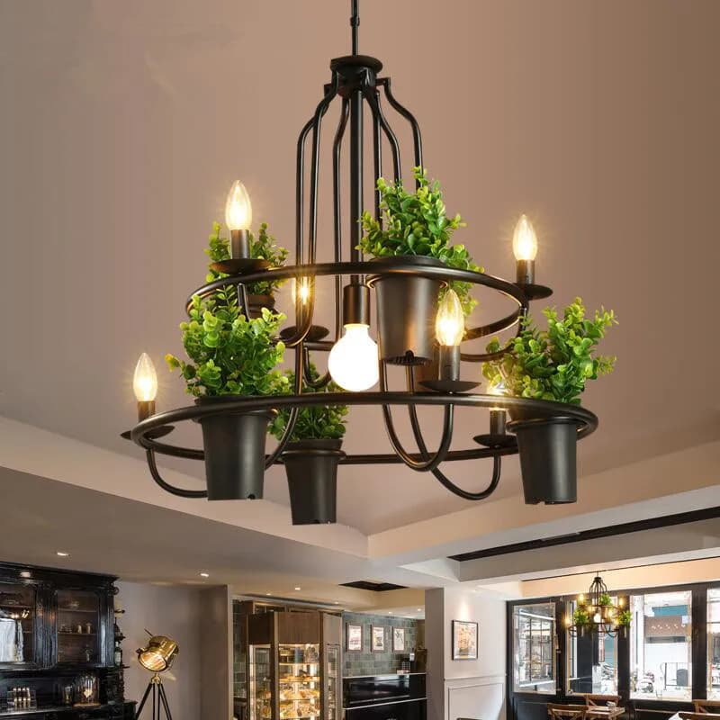 Nordico moderno semplice ristorante bar lampadario caffetteria arte creativa lampade a sospensione pianta verde lampada da balcone personalizzata