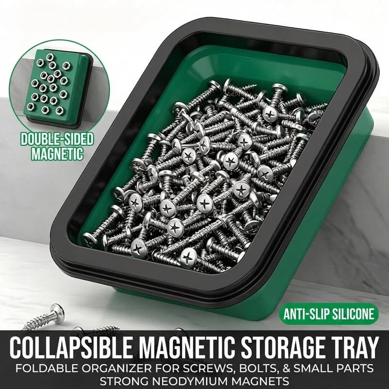 Magnetic Tray Silicone Organizer Screws With Compartments Bowl Tool Collapsible Box Storage Plastic Part for Plumber