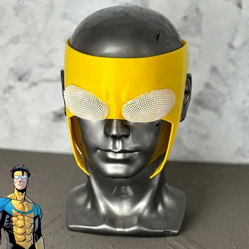 Anime Invincible Mark Grayson Adult Cosplay Mask Superhero Half Face Masks Costume Halloween Accessories Party Carnival Prop