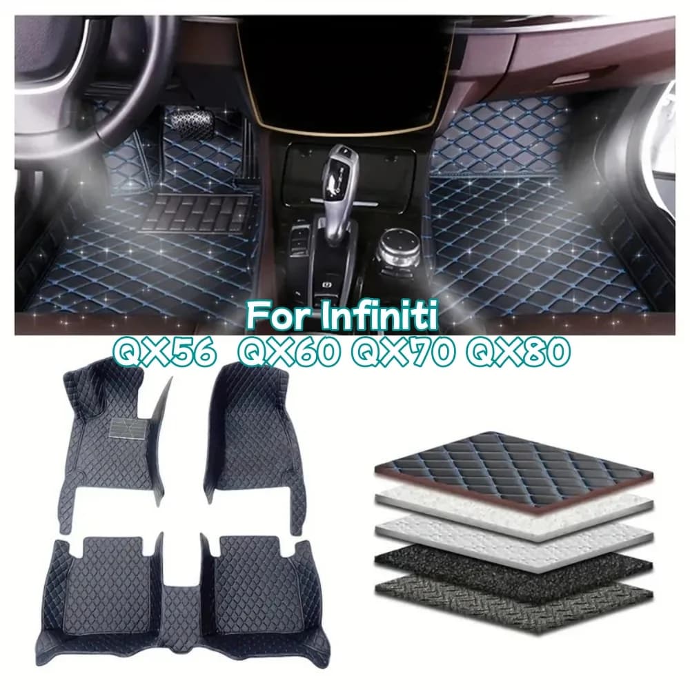 Tappetino per auto personalizzato per Infiniti QX56 2011-2017 QX60 QX70 QX80 2013-2017 Dettagli interni auto Accessori Tappeto automatico antiscivolo