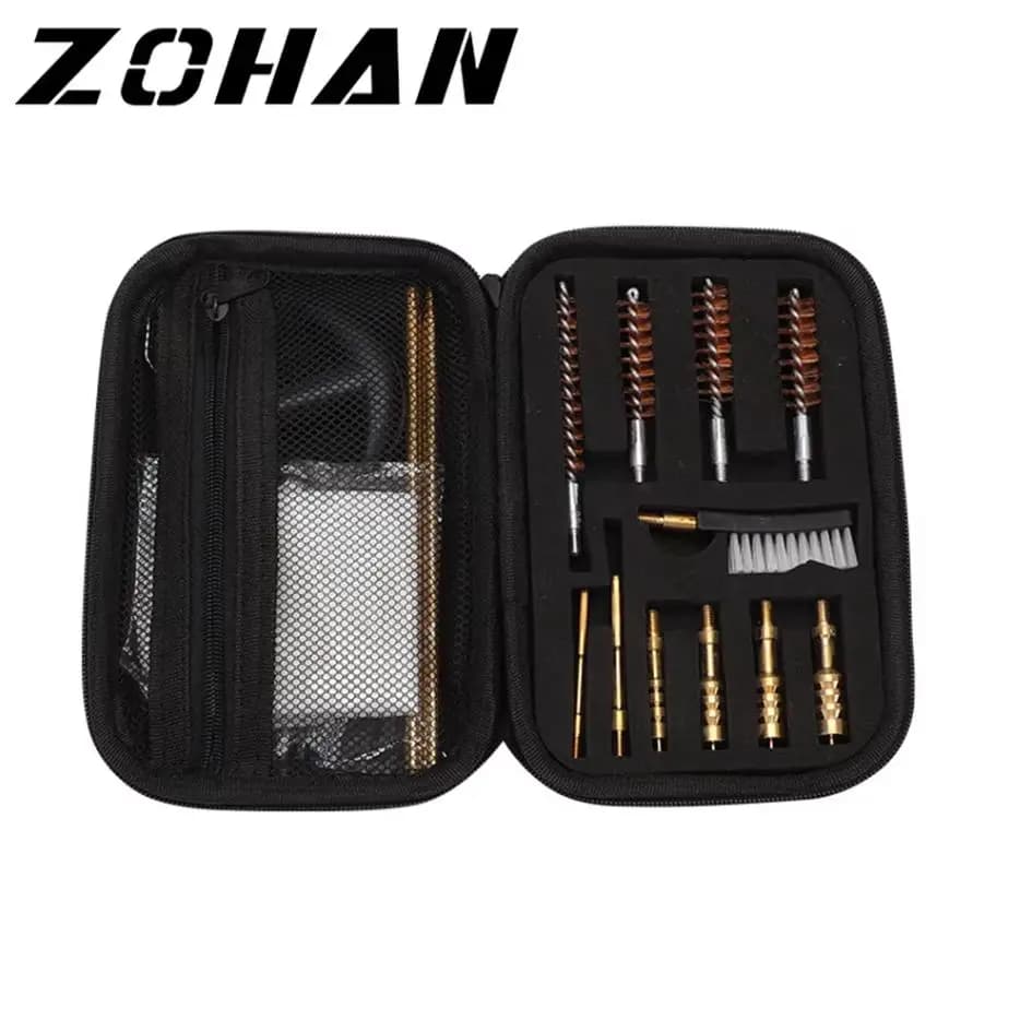 ZOHAN 16PCS Universal Gun Cleaning Kit Barrel Brushes Tools Fit Most Calibers Handguns 22 357 38 9mm 40 44 45 Pistol Accessories