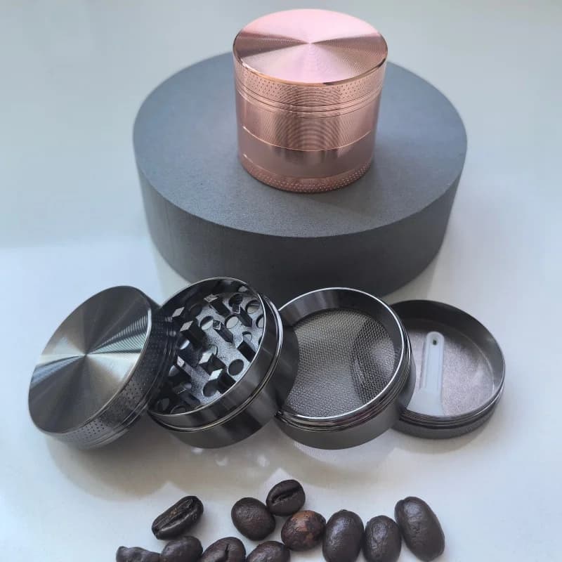 1.6inch/40mm Rosy Herb Grinder Metal 3-layer Manual Spice Mill Mortar Pestle Grass Tobacco Grinder Smoke Cigarette Tool