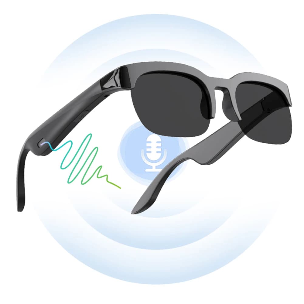 Occhiali da sole BT con traduttore AI Musica e chiamate in vivavoce Occhiali audio Protezione UV Cuffie sportive all'aria aperta per uomini e donne