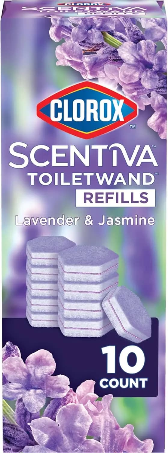 Ricariche per detergente WC con profumo di lavanda e gelsomino, 10 pezzi, spazzola per WC facile da usare