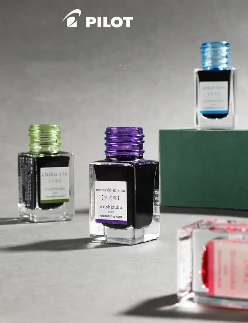 Inchiostro Pilot INK-15 Color Ink Gradient Iroshizuku, colori naturali, 24 colori, fiala da 15 ml, inchiostro non a base di carbonio, non blocca la penna.